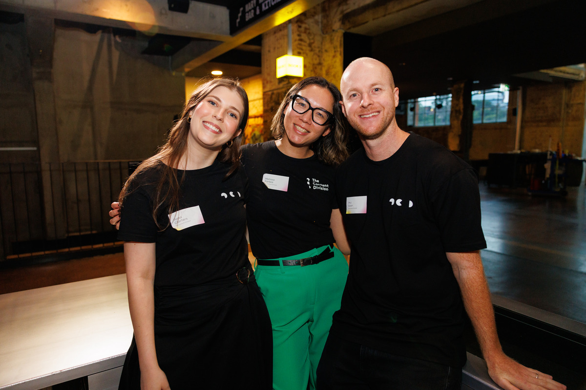 Tessa, Mel and Phil at Content Summit