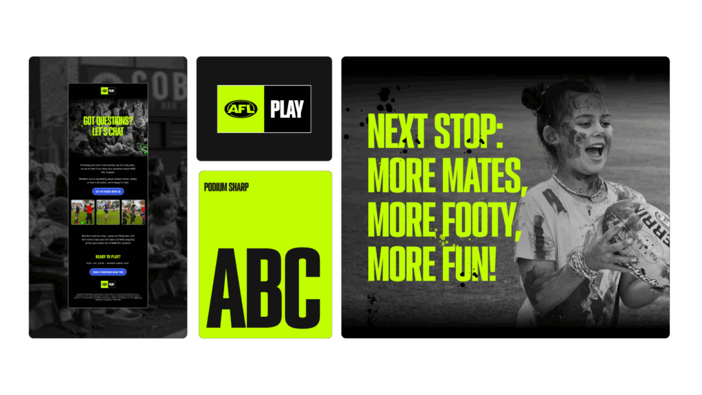 AFL Play email designs